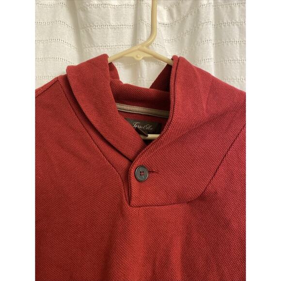 tasso elba sweater mens medium Red Button Winter preppy pullover coastal - Picture 3 of 4